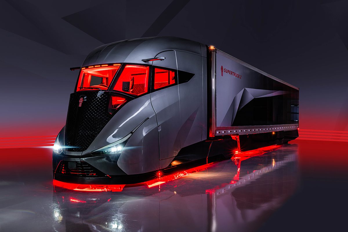 Kenworth's showcase image of its new SuperTruck 2 demonstrator vehicle.
